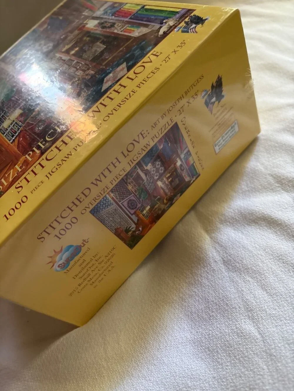 Stitched With Love Oversized Quilts Jigsaw Puzzle HTF Sealed 1000-Piece SunsOut